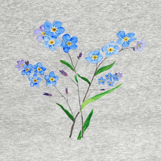 watercolor forget me not 2 by colorandcolor